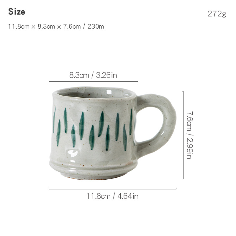 Set de cești de cafea din ceramică, lucrate manual, stil rustic japonez, pentru uz casnic