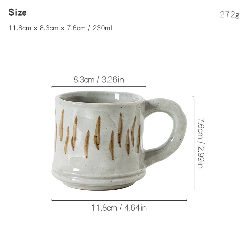 Set de cești de cafea din ceramică, lucrate manual, stil rustic japonez, pentru uz casnic