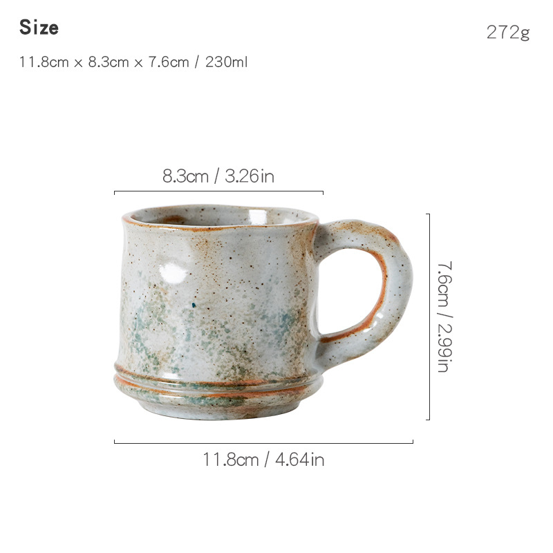 Set de cești de cafea din ceramică, lucrate manual, stil rustic japonez, pentru uz casnic