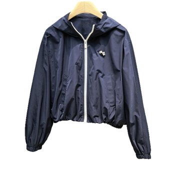 Ženski windproof hoodie jakna s kapuljom i zatvaračem, cardigan stil, fakultetski stil, proljeće 2026