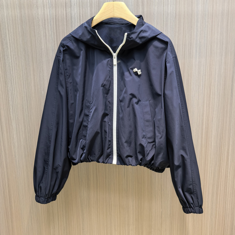 Ženski windproof hoodie jakna s kapuljom i zatvaračem, cardigan stil, fakultetski stil, proljeće 2026