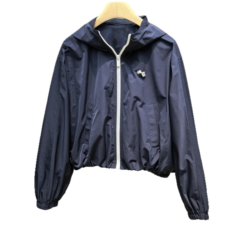 Ženski windproof hoodie jakna s kapuljom i zatvaračem, cardigan stil, fakultetski stil, proljeće 2026