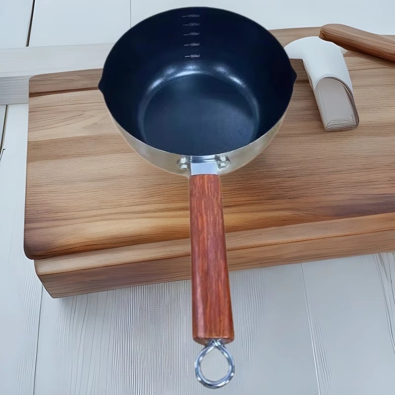 Stil japonez, oală antiaderentă din oțel inoxidabil, cu mâner unic — oală mică pentru lapte, ramen și supe