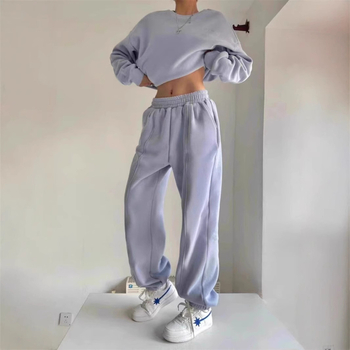 Női amerikai hip-hop stílusú két darabos sport szett: pulóver és nadrág, őszi-téli viselet, karcsúsító hatás, prémium minőség