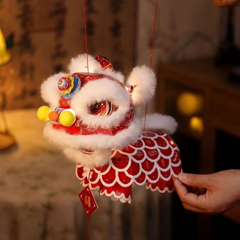 Kit DIY Lanteră cu Leu pentru Festivalul Lunii de Toamnă 2025 — lucrat manual, lanternă portabilă