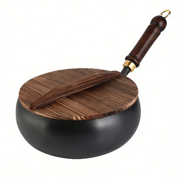 Oală din fier turnat manual pentru tocană și gătit, fără acoperire, suprafață antiaderentă, oală pentru lapte, fabricată manual, tigaie, diametrul 24–26 cm, stil Nordic