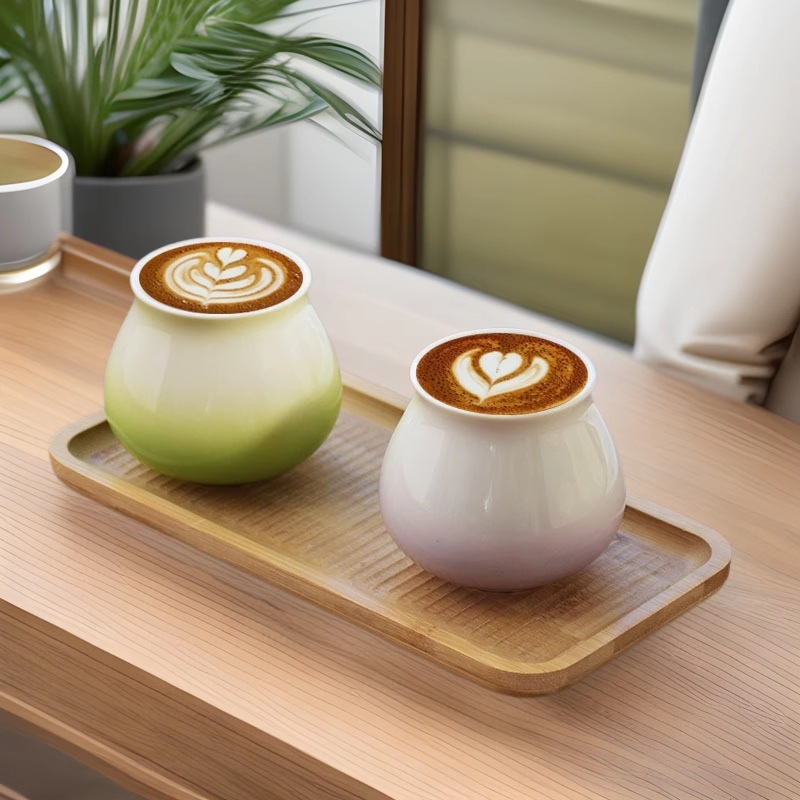 Set de cești din ceramică cu gradient de glazură, pentru filtrare și degustarea aromei