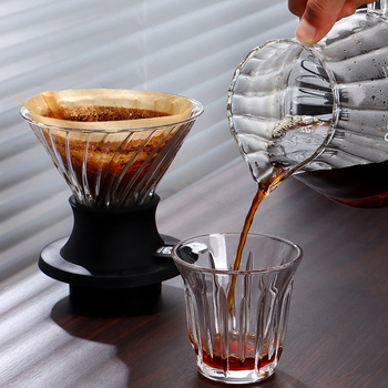 Set de cafea pentru preparare manuală: filtru V60 din sticlă, ceașcă inteligentă, oală de partajare și set de înmuiere pentru filtrare