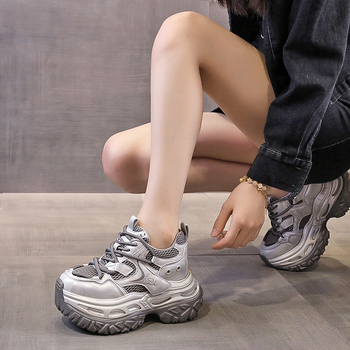 Ženske tenisice stil dad shoes s debelim potplatom i visokim petama, jesenski model 2024, povećanje visine 8 cm, svestrane svakodnevne tenisice