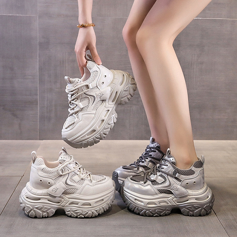Ženske tenisice stil dad shoes s debelim potplatom i visokim petama, jesenski model 2024, povećanje visine 8 cm, svestrane svakodnevne tenisice