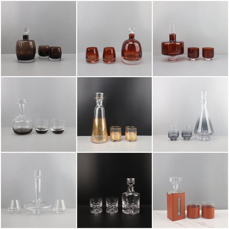 Decantor din sticlă pentru apă rece, în stil modern de lux – piesă decorativă pentru living.