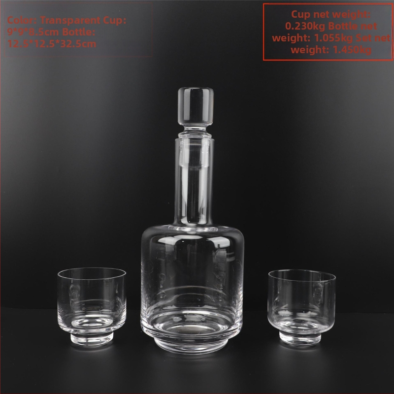 Decantor din sticlă pentru apă rece, în stil modern de lux – piesă decorativă pentru living.