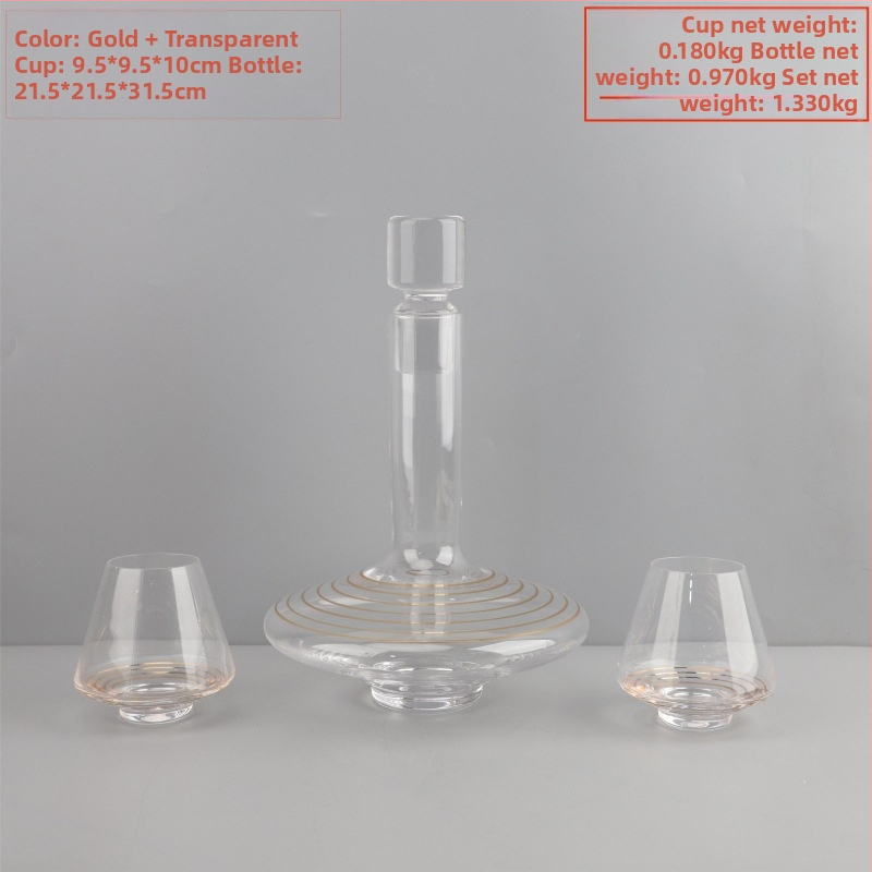 Decantor din sticlă pentru apă rece, în stil modern de lux – piesă decorativă pentru living.
