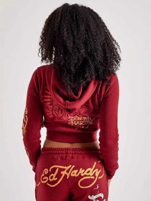 Ženski hoodie i hlače s printom leptira, poliester, streetwear casual, proljeće–jesen 2025