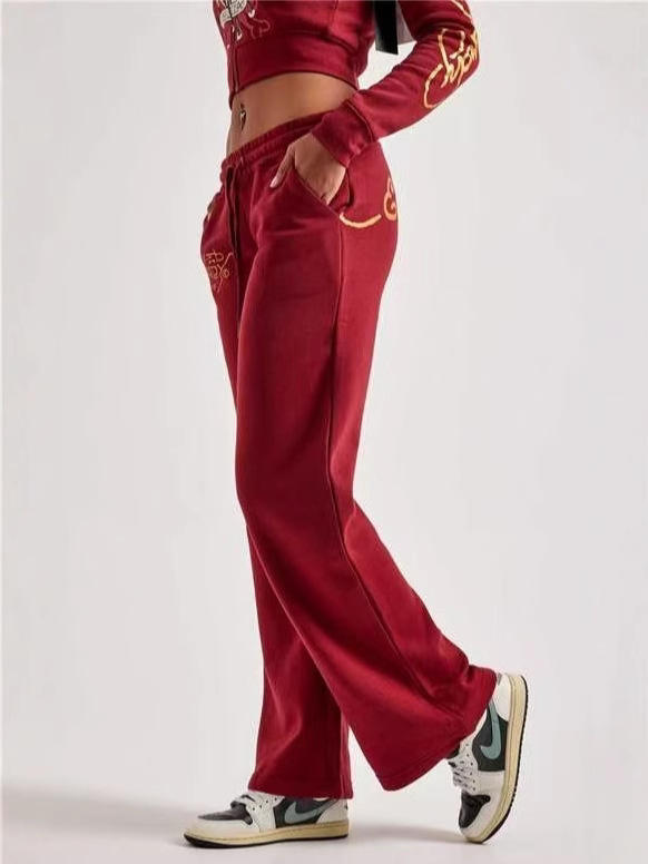 Ženski hoodie i hlače s printom leptira, poliester, streetwear casual, proljeće–jesen 2025
