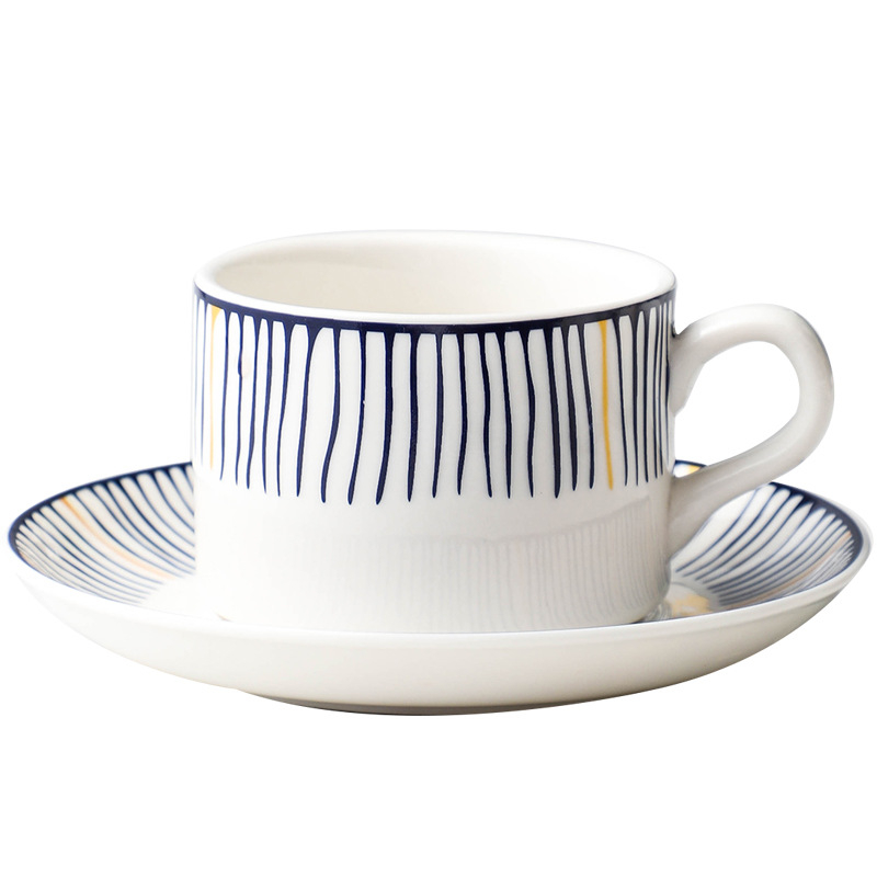 Set cafea cu ceașcă și farfurioară cu linguriță, suport metalic, ceramic, set creativ pentru birou, stil Nordic