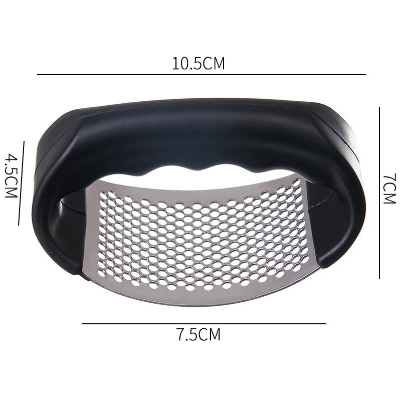 Presă de usturoi din oțel inox, măcinător manual circular pentru usturoi, curățător de coji pentru bucătărie