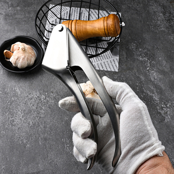 Presă de usturoi din oțel inoxidabil, zdrobitor de usturoi manual și curățător de căței, ustensilă de bucătărie