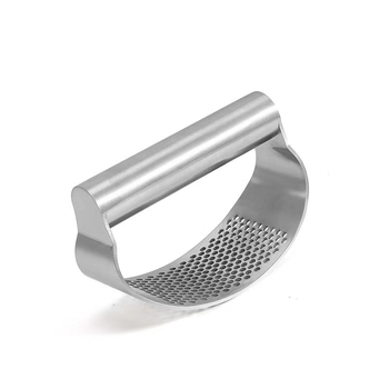 Presă pentru usturoi din oțel inoxidabil, calitate alimentară, design inel, zdrobitor manual pentru ghimbir și usturoi