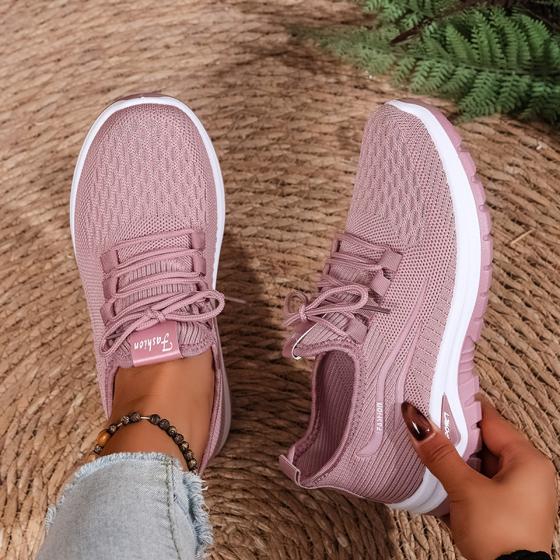 Női Flyknit futócipők, légáteresztő hálós felsővel, casual sportcipők