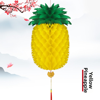 Lanteră de ananas din hârtie pentru exterior, pliabilă, design în stil chinezesc clasic, decor DIY pentru Anul Nou