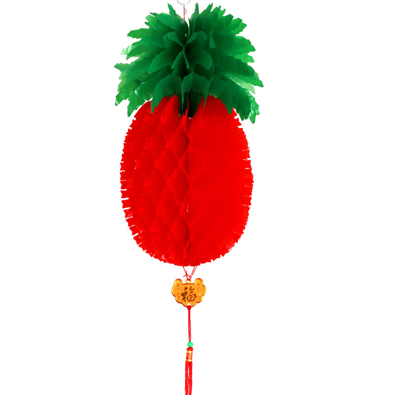 Lanteră de ananas din hârtie pentru exterior, pliabilă, design în stil chinezesc clasic, decor DIY pentru Anul Nou