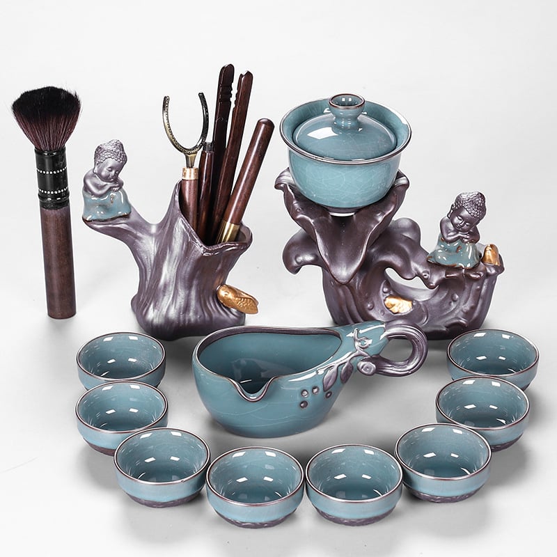 Set de ceai din porțelan pentru 6–9 persoane, stil retro, ceremonie de ceai creativ într-o cutie cadou