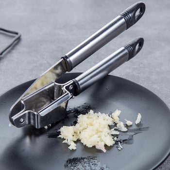 Presă de usturoi din oțel inoxidabil, mojar pentru usturoi, instrument de bucătărie manual