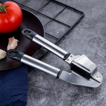 Presă de usturoi din oțel inoxidabil, mojar pentru usturoi, instrument de bucătărie manual