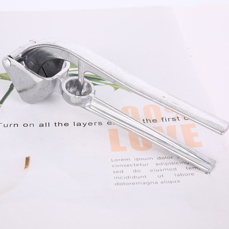Presă de usturoi din aliaj de aluminiu, zdrobitor/mașină de presat usturoi manual, curățător de usturoi, 16,5×6,2 cm