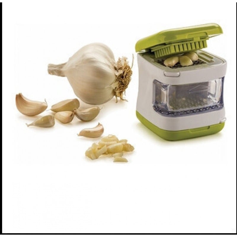 Garlic Cube: presă dublă pentru usturoi, mini tăietor de legume, tocat de usturoi