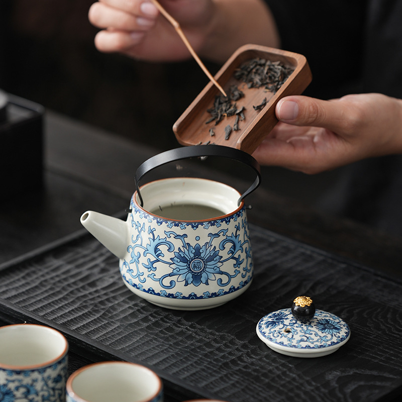 Set Ru Kiln Ceainic – Ceainic Kung Fu, 1 ceainic și 4 cești, set ceramic pentru cadouri de afaceri