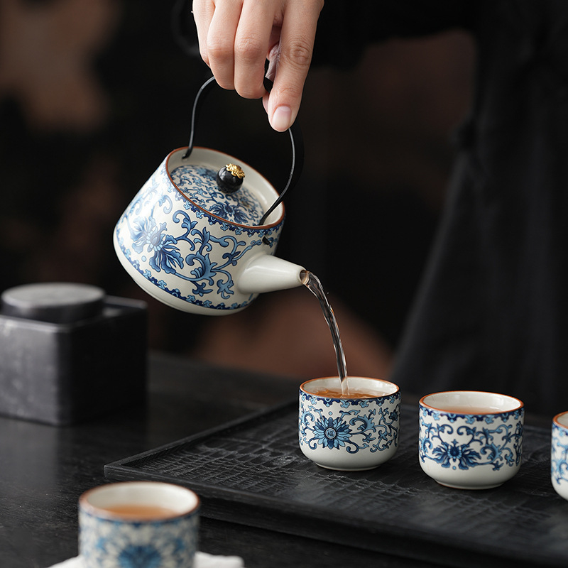 Set Ru Kiln Ceainic – Ceainic Kung Fu, 1 ceainic și 4 cești, set ceramic pentru cadouri de afaceri