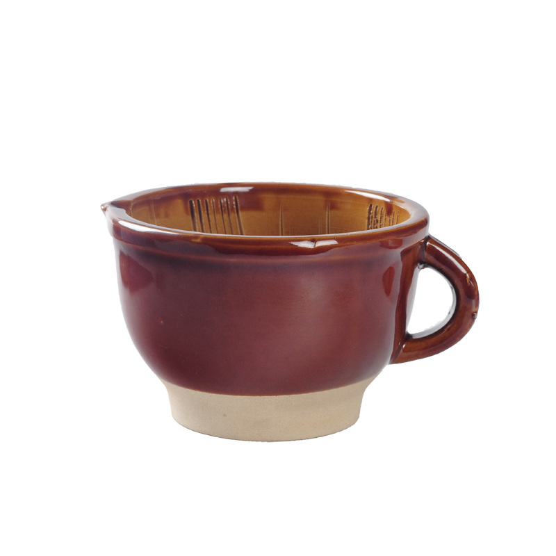 Mojar de usturoi cu mâner și bol ceramic