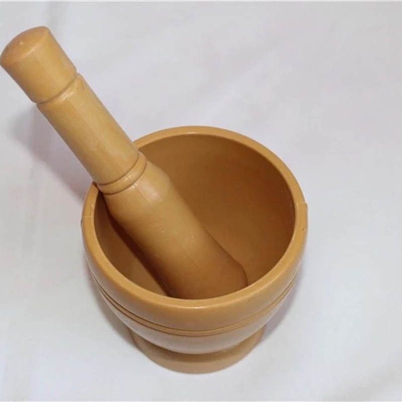 Set mojar și pistil de usturoi din lemn natural