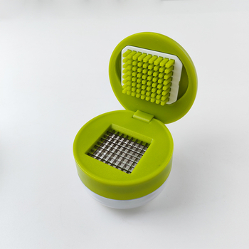 Presă de usturoi mini, zdrobitor — ABS, instrument multifuncțional de bucătărie, 6×7 cm, design modern minimalist.