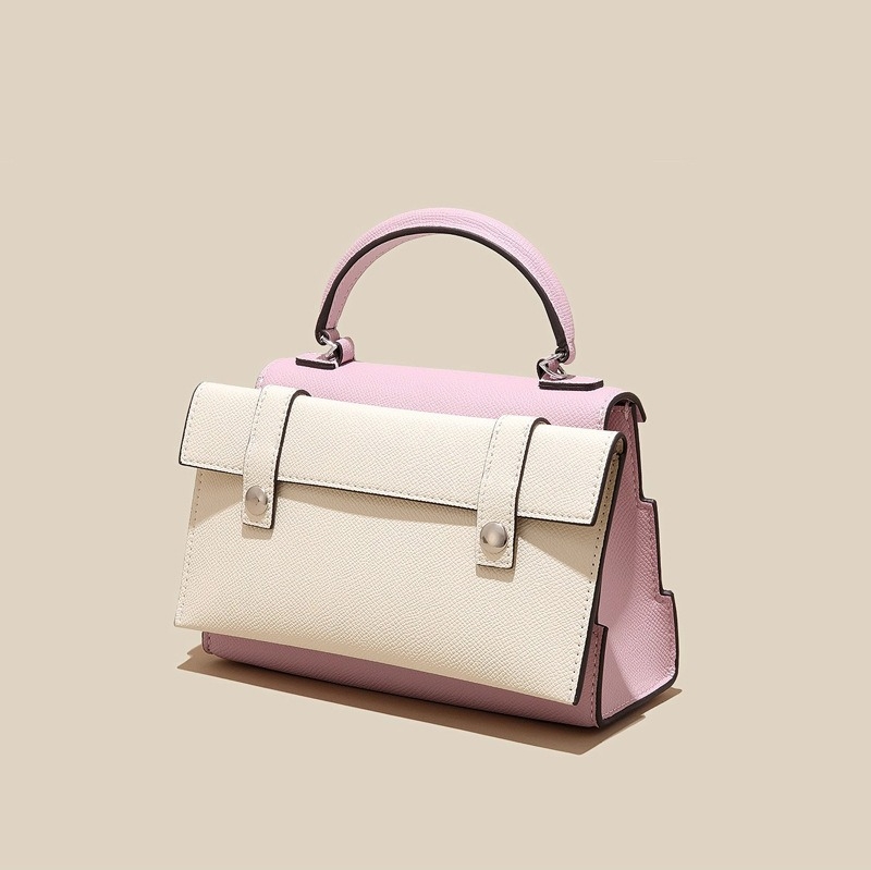 GOLEYS ženska crossbody torbica od prave kože u Kelly stilu, torbica s mozaikom nasmiješenog karikaturnog lica, mini kvadratnog oblika