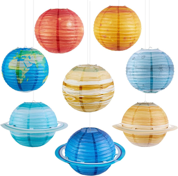 Felinar planetă din hârtie – Decorațiune pentru petrecere cu temă Pământ și Spațiu