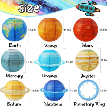 Felinar planetă din hârtie – Decorațiune pentru petrecere cu temă Pământ și Spațiu