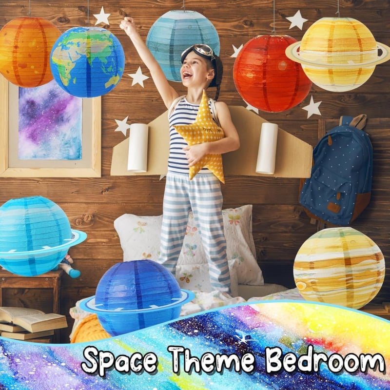Felinar planetă din hârtie – Decorațiune pentru petrecere cu temă Pământ și Spațiu