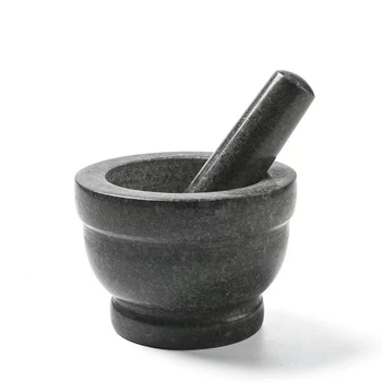 Zdrobitor de usturoi din granit negru, set de pahare din piatră
