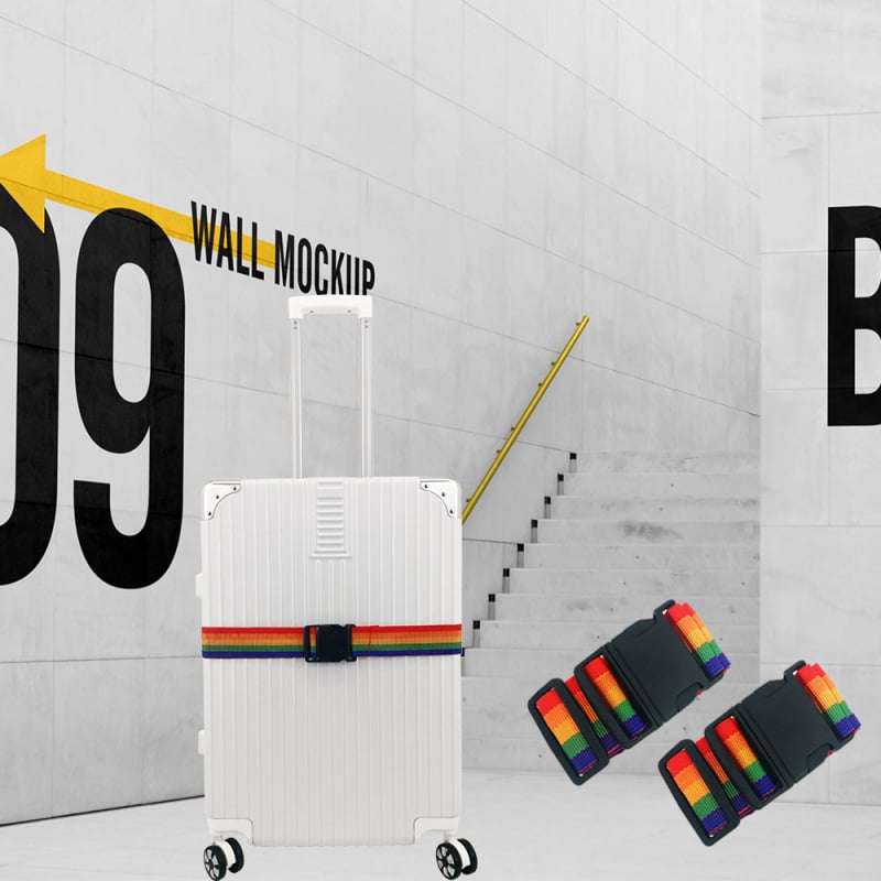 BD005 Curea de bagaje cu model încrucișat – curea de împachetat pentru călătorii, antifurt, rezistentă la șocuri, culoare solidă, stil urban minimalist
