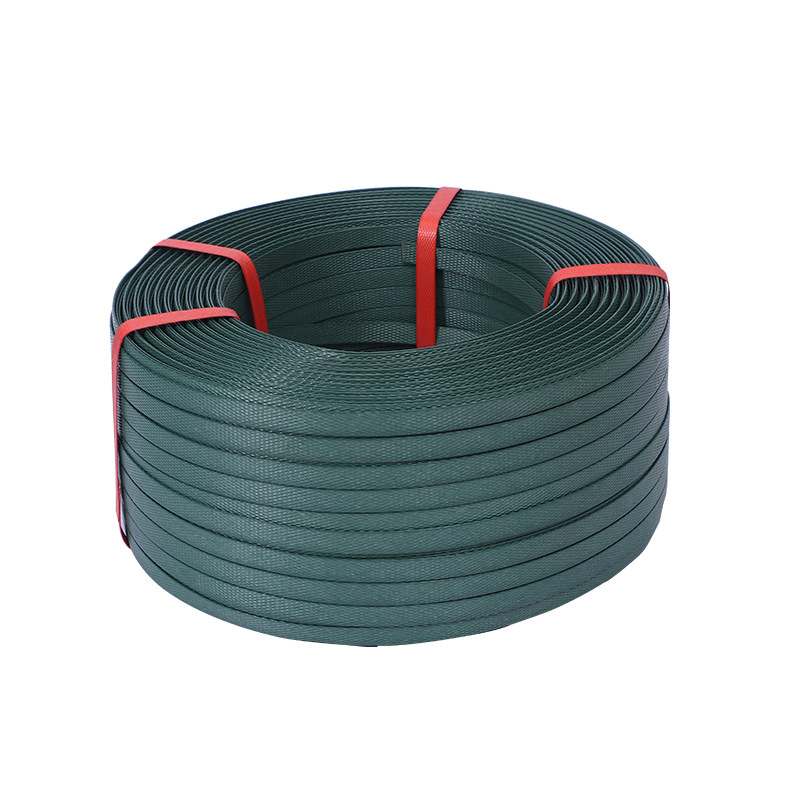 Bandă de legare din plastic verde, curea de împachetare împletită manual pentru ambalarea coletelor