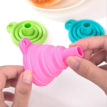 Pâlnie pliabilă din silicon, de calitate alimentară, mini pentru bucătărie, pentru distribuția uleiului și a lichidelor, cu dimensiuni variate și utilizare multiplă