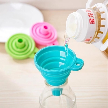 Pâlnie pliabilă din silicon, de calitate alimentară, mini pentru bucătărie, pentru distribuția uleiului și a lichidelor, cu dimensiuni variate și utilizare multiplă