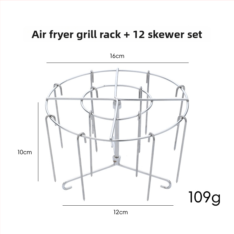 Accesoriu vertical din oțel inoxidabil pentru grilul cu aer – grătar rotund pentru cuptorul de casă