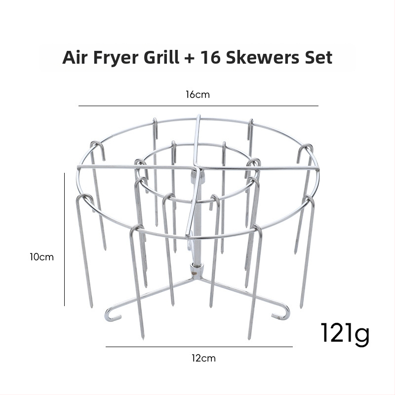 Accesoriu vertical din oțel inoxidabil pentru grilul cu aer – grătar rotund pentru cuptorul de casă