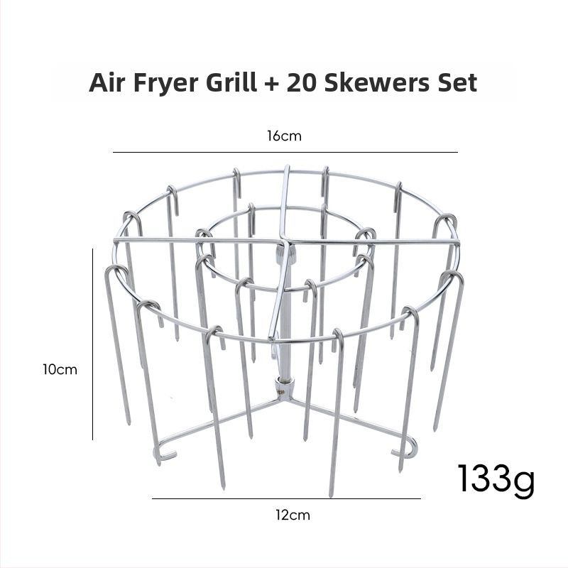 Accesoriu vertical din oțel inoxidabil pentru grilul cu aer – grătar rotund pentru cuptorul de casă