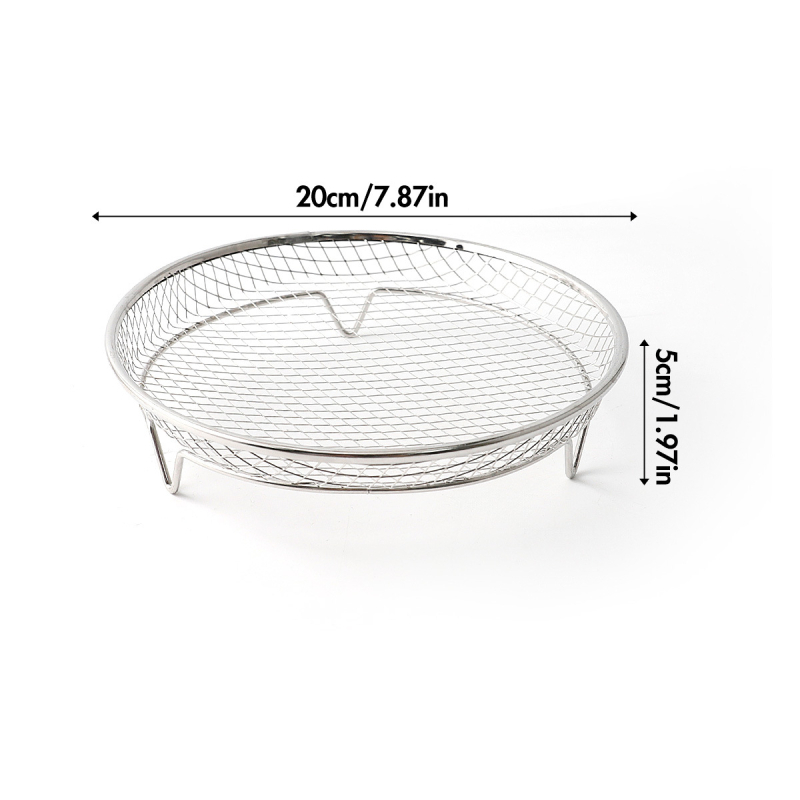 Accesorii din oțel inoxidabil pentru friteuza cu aer: grătar circular, plasă pătrată pentru prăjit, raft multifuncțional de scurgere a uleiului pentru grătar