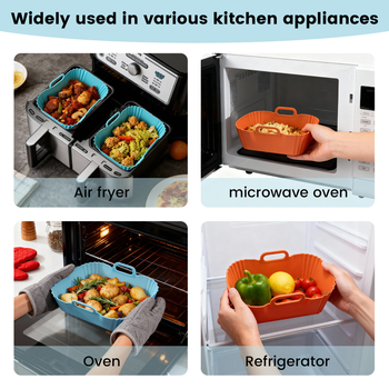Covoraș din silicon pentru air fryer, reutilizabil pentru tăvi și coșuri de cuptor, tavă de copt îmbunătățită, accesoriu de bucătărie